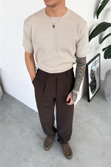 Taş Basic Bisiklet Yaka Triko Relaxed Tişört