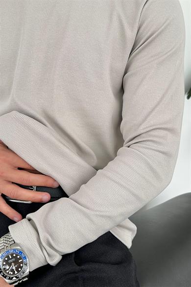 Taş Basic Fitilli Relax Fit Uzun Kollu Tişört