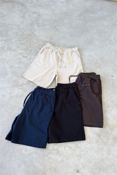 Taş Basic Relax Fit Keten Şort