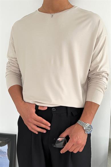 Taş Basic Soft Likralı Relax Fit Uzun Kollu Tişört