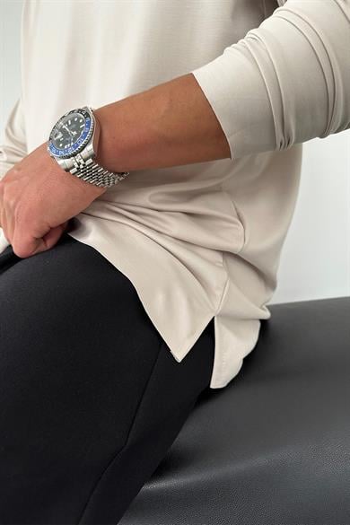 Taş Basic Soft Likralı Relax Fit Uzun Kollu Tişört