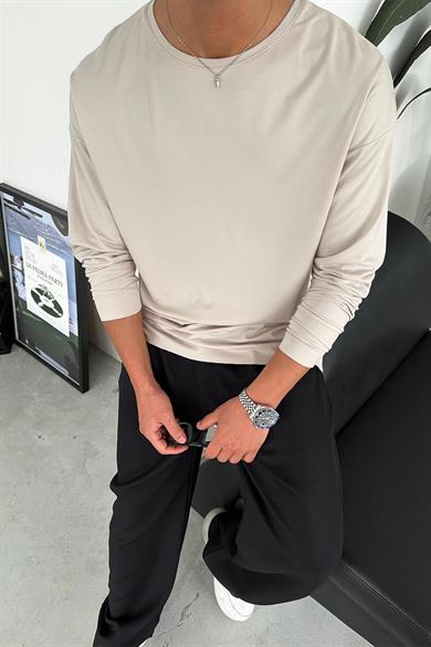 Taş Basic Soft Likralı Relax Fit Uzun Kollu Tişört