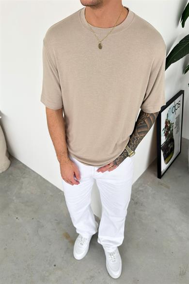 Taş Basic Soft Likralı Relaxed Triko Tişört