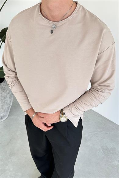 Taş Basic Uzun Kollu Oversize Tişört