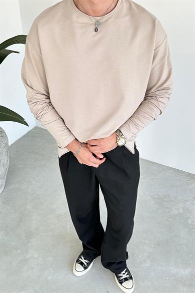 Taş Basic Uzun Kollu Oversize Tişört