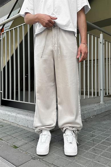Taş Bel İp Detay Y4 DL Paçası Ayarlanabilir Baggy Pantolon