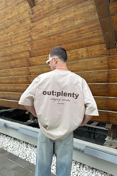 Taş Beyaz Minimalism OUTPLENTY PREMİUM Oversize Tişört