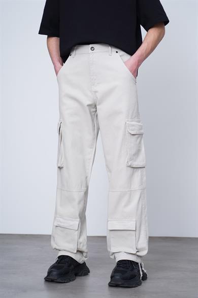 Taş Çift Kargo Cepli 02B DL Paçası Ayarlanabilir Baggy Pantolon