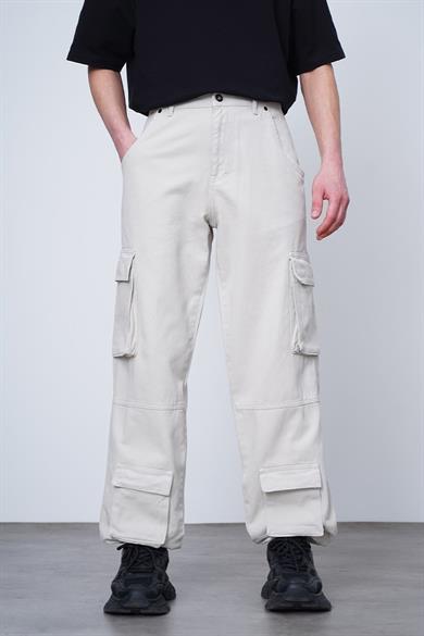 Taş Çift Kargo Cepli 02B DL Paçası Ayarlanabilir Baggy Pantolon