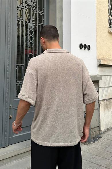 Taş Dokulu 04 EE Oversize Gömlek