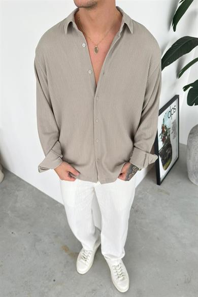 Taş Fitilli Basic Relaxed Gömlek