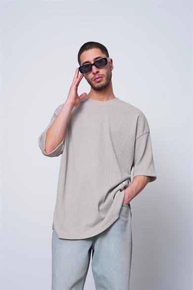 Taş Fitilli Basic Yırtmaç Detay O7 MH Oversize Tişört