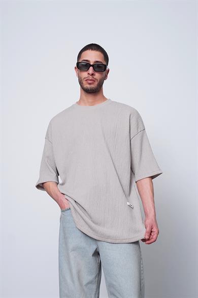 Taş Fitilli Basic Yırtmaç Detay O7 MH Oversize Tişört