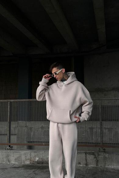 Taş HAFKA PREMİUM 3 İplik Şardonlu Oversize Sweatshirt