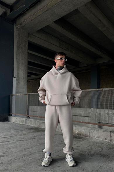 Taş HAFKA PREMİUM 3 İplik Şardonlu Oversize Sweatshirt