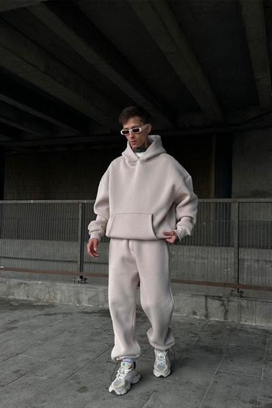 Taş HAFKA PREMİUM 3 İplik Şardonlu Oversize Sweatshirt