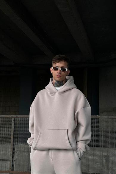 Taş HAFKA PREMİUM 3 İplik Şardonlu Oversize Sweatshirt