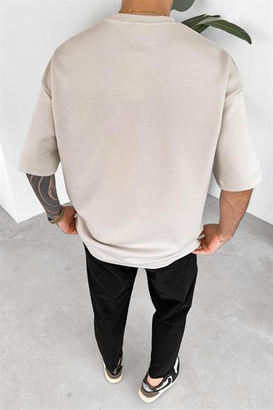 Taş Kabartma Detay Premium Oversize Tişört