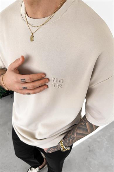 Taş Kabartma Detay Premium Oversize Tişört