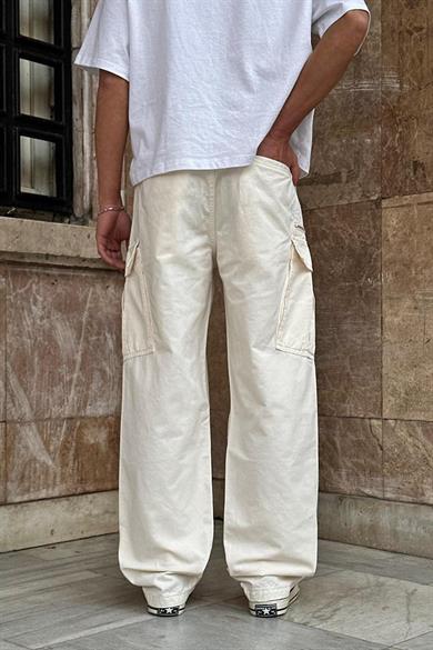 Taş Kargo Cepli Tek Fermuarlı Beli İpli CH Baggy Pantolon