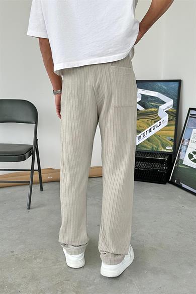 Taş Örgü Desenli Relaxed Pantolon