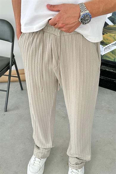 Taş Örgü Desenli Relaxed Pantolon