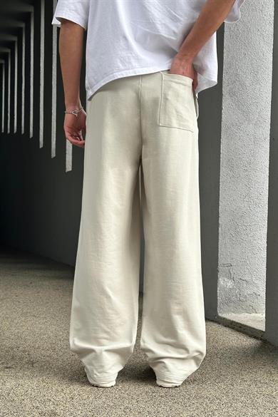 Taş Paçası Yırtmaçlı Nakış Detaylı EE Baggy Eşofman