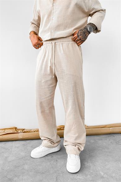 Taş Premium Keten Basic Baggy Pantolon