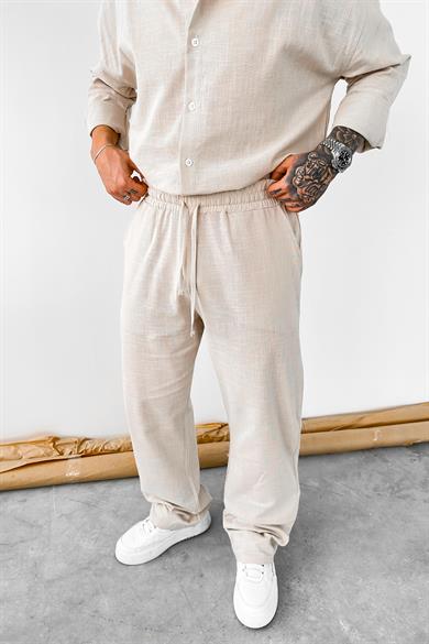 Taş Premium Keten Basic Baggy Pantolon