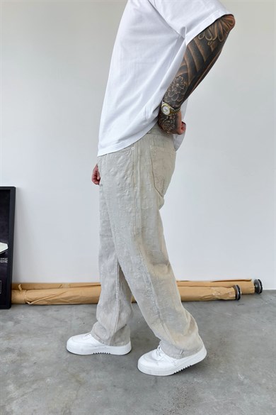 Taş Yırtık Detaylı Premium Baggy Pantolon