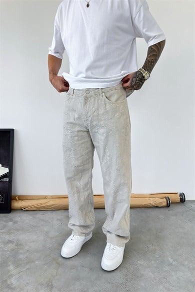Taş Yırtık Detaylı Premium Baggy Pantolon