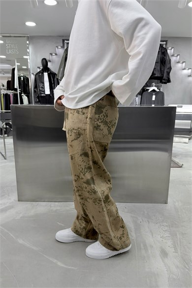 Toprak Patch Detaylı Kamuflaji Süper Baggy Pantolon