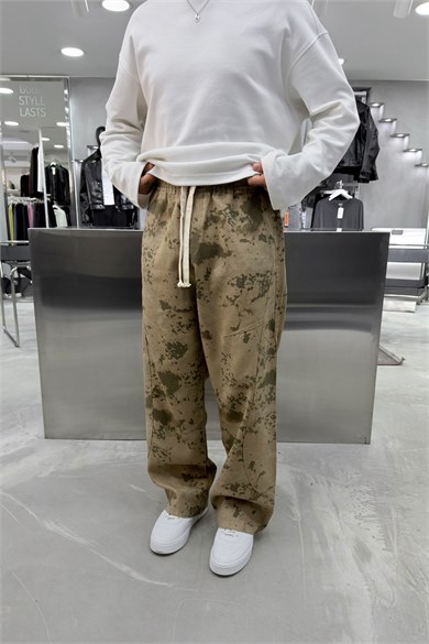 Toprak Patch Detaylı Kamuflaji Süper Baggy Pantolon