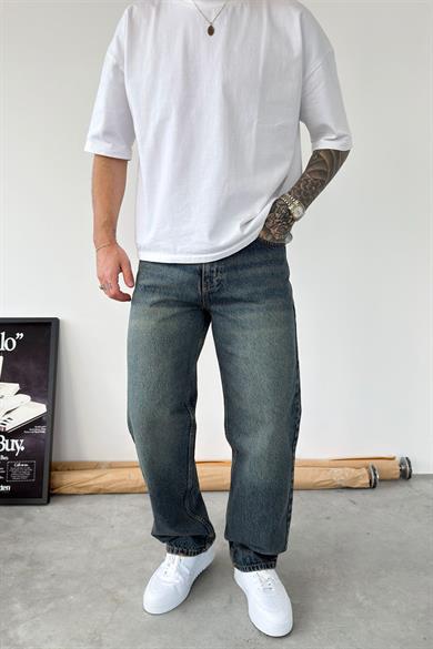 Vintage Mavi Basic Baggy Fit Pantolon