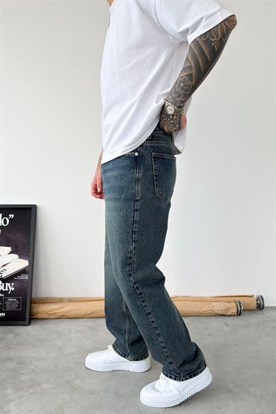 Vintage Mavi Basic Baggy Fit Pantolon