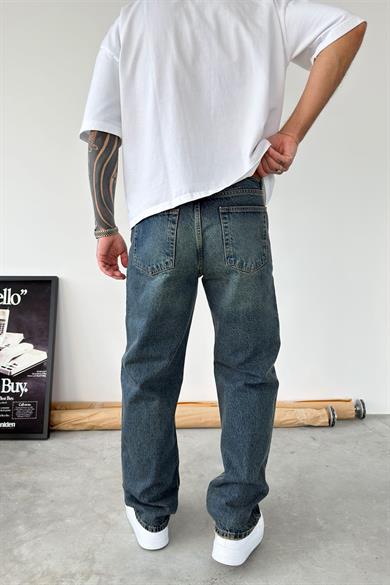 Vintage Mavi Basic Baggy Fit Pantolon