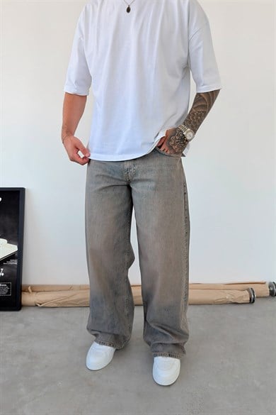 Vintage Mavi Basic Süper Baggy Fit Pantolon