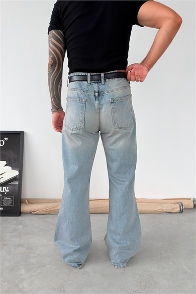Vintage Mavi Flare Kesim İspanyol Paça Pantolon