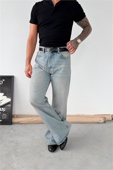 Vintage Mavi Flare Kesim İspanyol Paça Pantolon