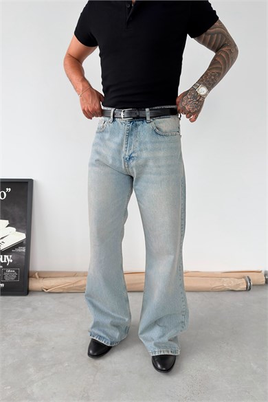 Vintage Mavi Flare Kesim İspanyol Paça Pantolon