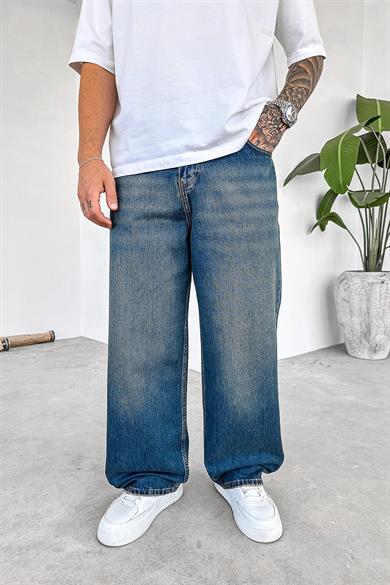 Vintage Mavi Soft Degrade Old School Premium Baggy Pantolon