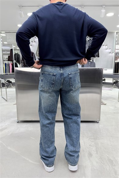 Vintage Mavi Soft Degrade Premium Baggy Pantolon