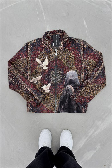 Vintage Regged Premium Baskılı Tasarım Ceket