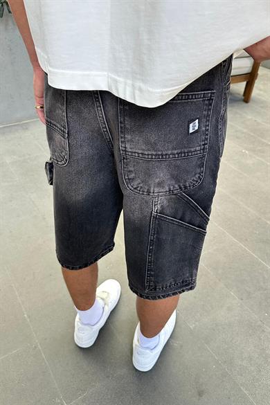 Vintage Tasarım Cepli 4V DL Baggy Kot Şort