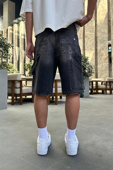 Vintage Tasarım Cepli 4V DL Baggy Kot Şort