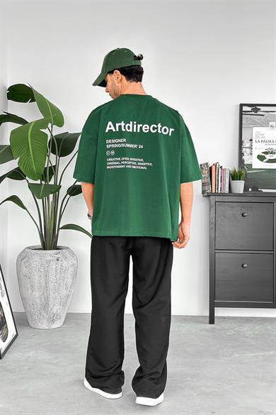 Yeşil Artdirector OUTPLENTY PREMİUM Oversize Tişört