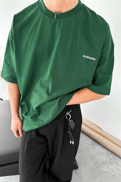 Yeşil Artdirector OUTPLENTY PREMİUM Oversize Tişört