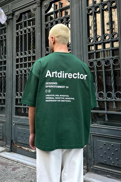 Yeşil Artdirector OUTPLENTY PREMİUM Oversize Tişört