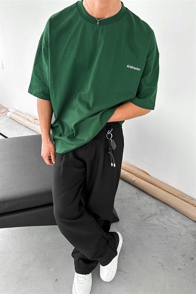 Yeşil Artdirector OUTPLENTY PREMİUM Oversize Tişört