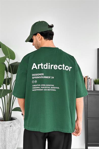 Yeşil Artdirector OUTPLENTY PREMİUM Oversize Tişört